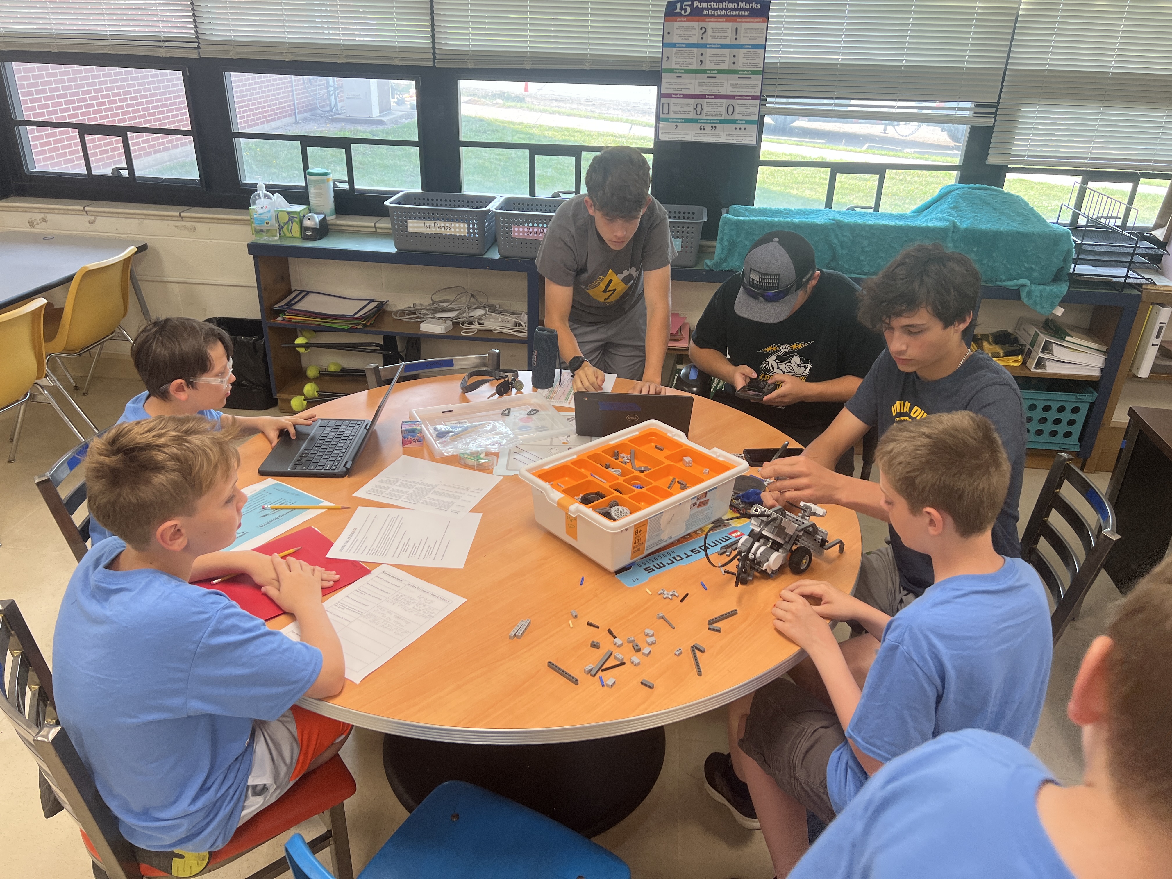 Robotics team at an outreach event